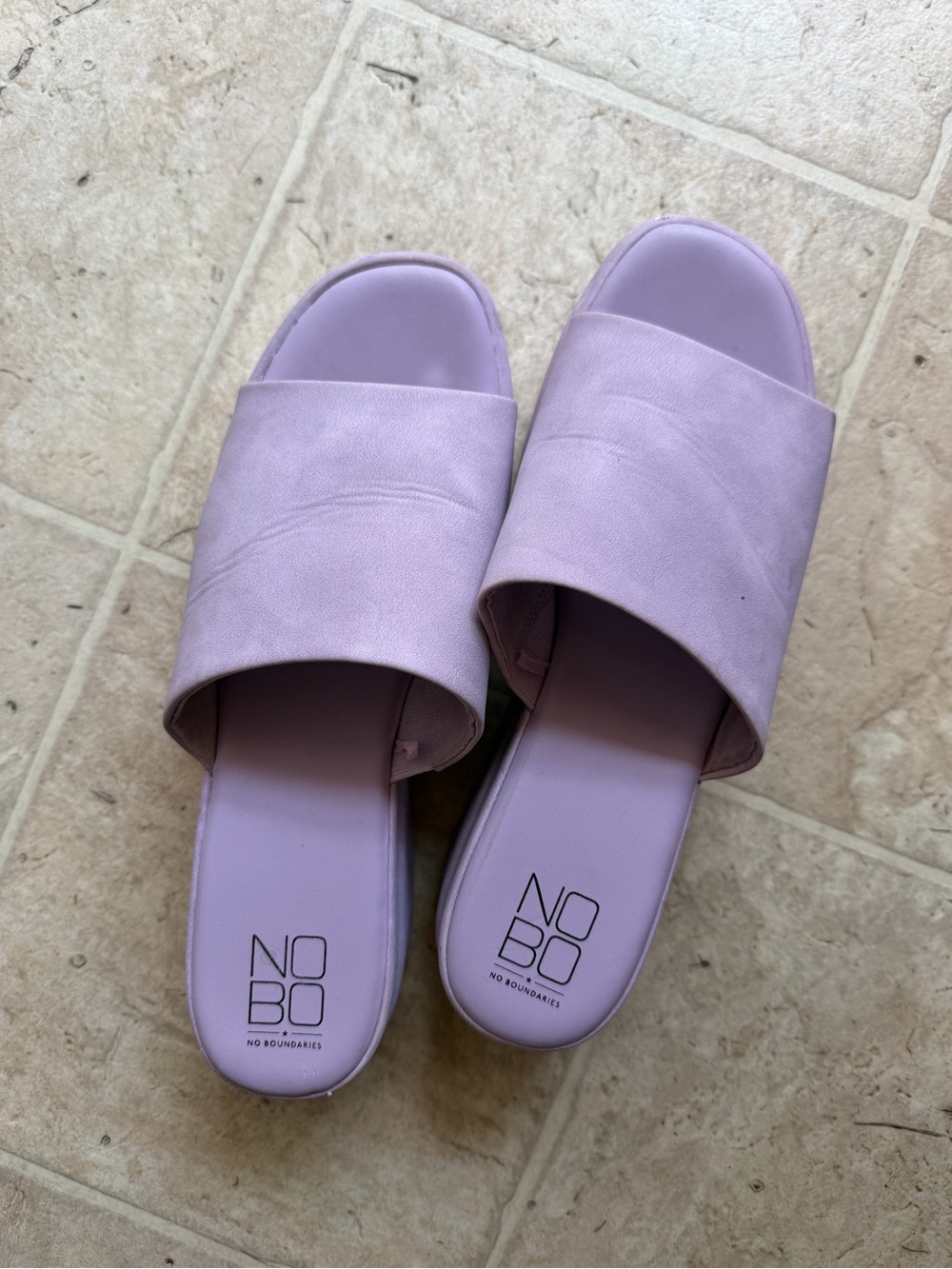 No Boundaries Pastel Lavender Platform Slide Sandals | Size 8